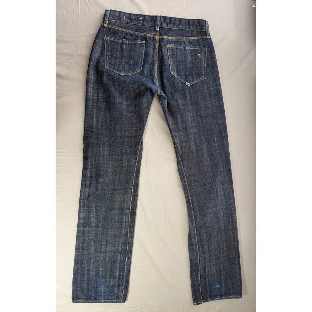 Rag & Bone Handmade in USA Dark Wash Straight Leg Button Fly Jeans Indigo 29 - Picture 10 of 12